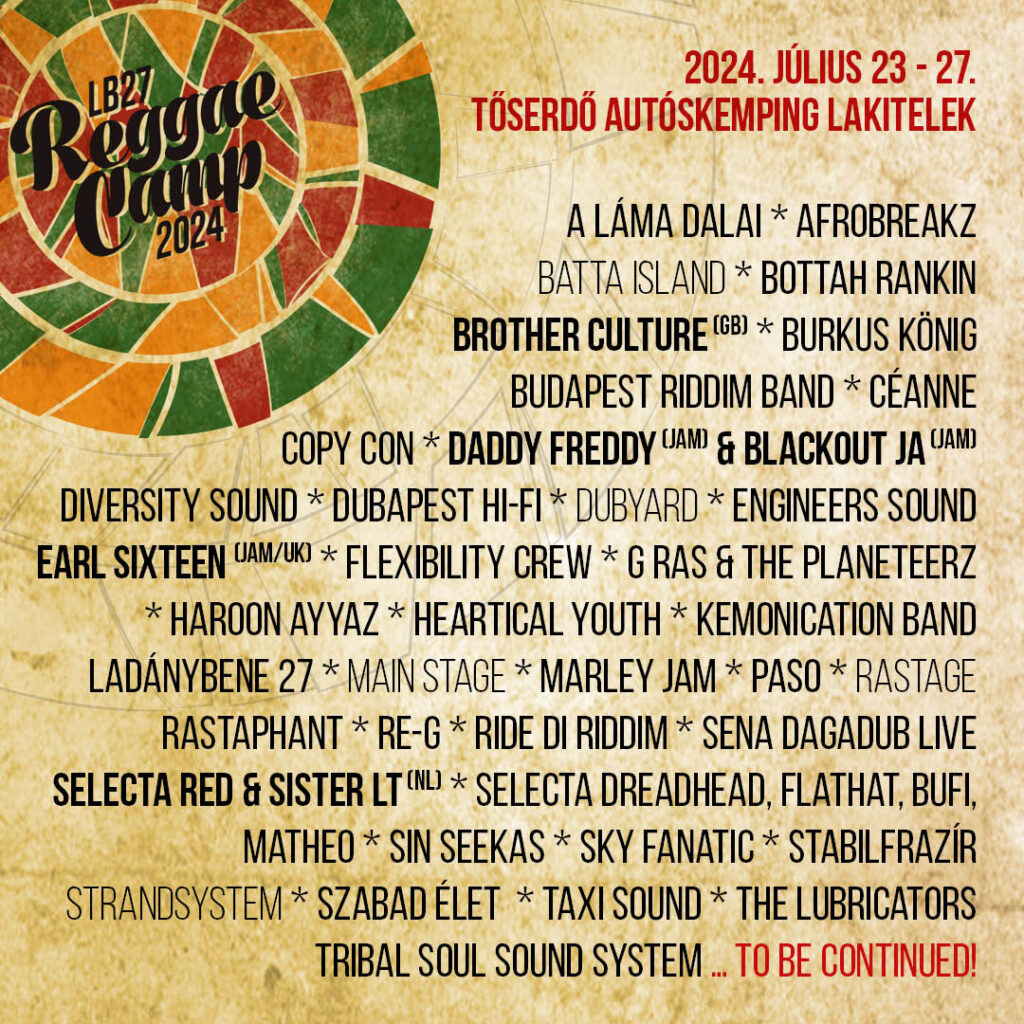 Reggae Camp 2024 line up